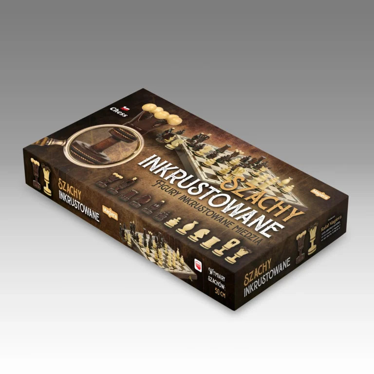 szachy inkrustowane magiera pudelko